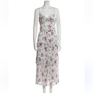 Monique Lhullier Tiered Floral Print Dresss
